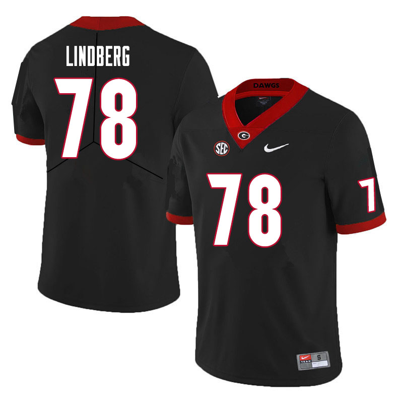 Men #78 Chad Lindberg Georgia Bulldogs College Football Jerseys Sale-Black - Click Image to Close